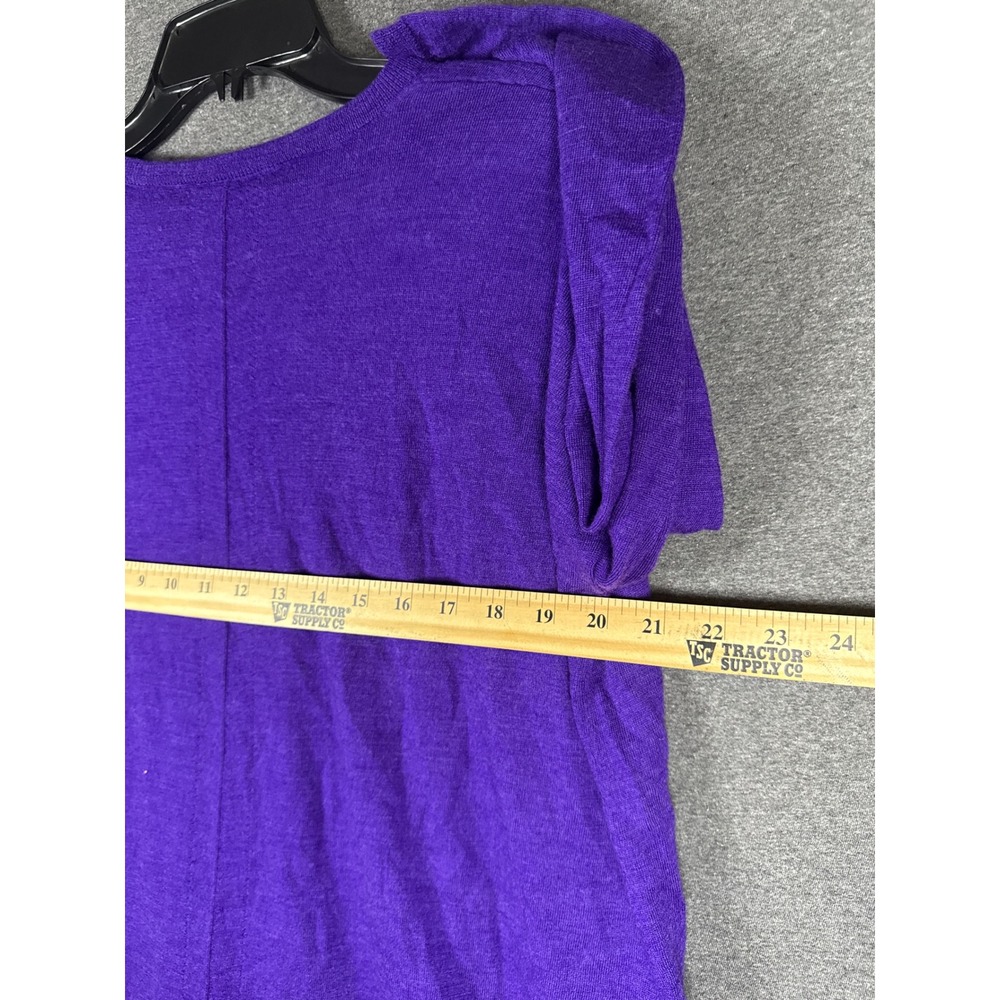 Eileen Fisher Merino Wool V-Neck Tunic Sweater Purple Pockets M minimalist chic - Picture 8 of 9